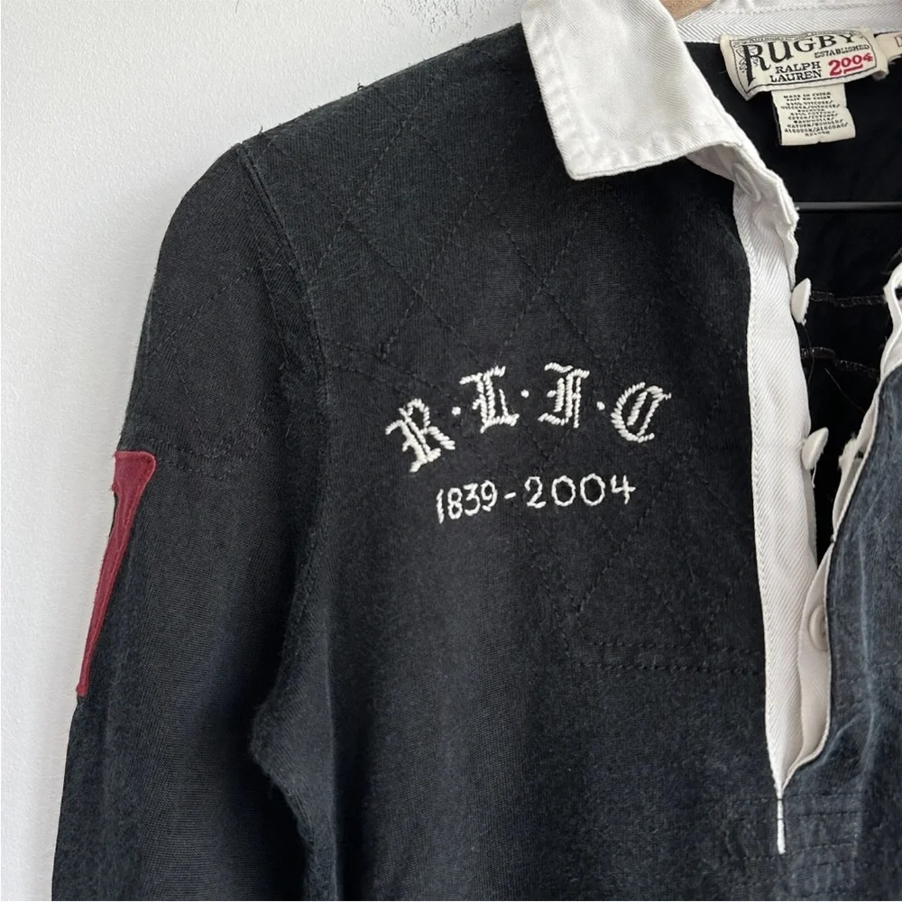Ralph Lauren Rugby 2004 Polo Long Sleeve Shirt Medium Crest Embroidered Vintage - Picture 4 of 11